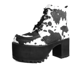 Black & White Cow Print Nosebleed Boot