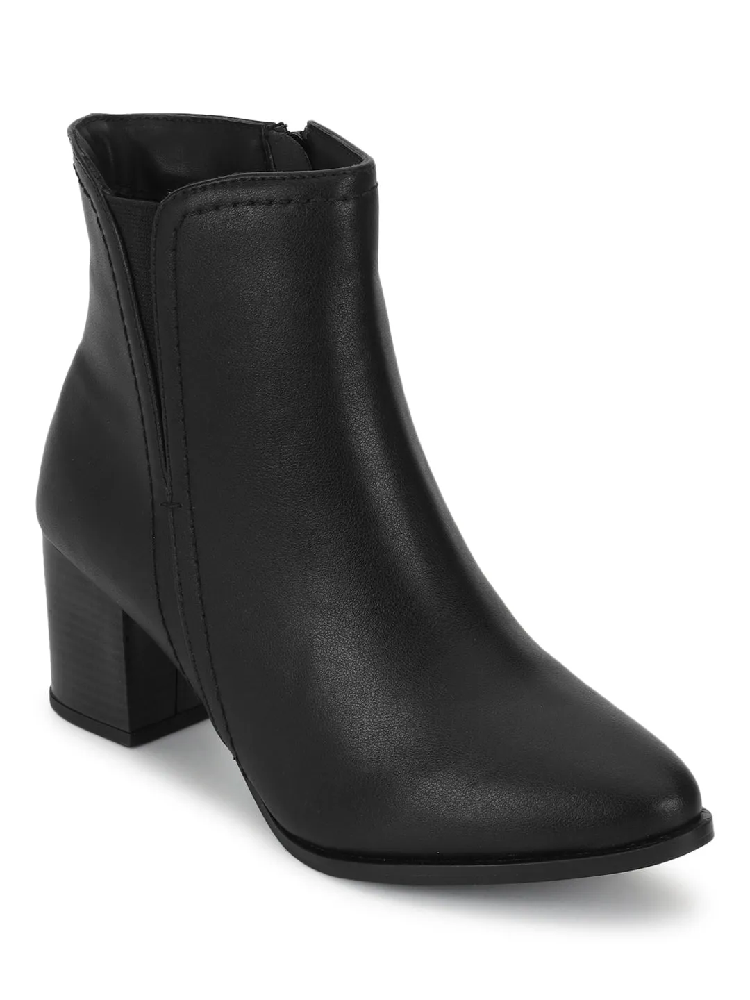 Black PU High-End-Fashion Stylish Ankle Boots (TC-OS-BO-01-BLKPU)