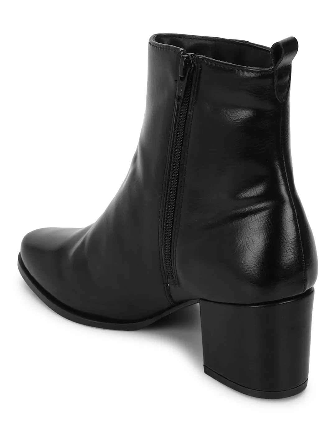 Black PU High-End-Fashion Stylish Ankle Boots (TC-TROS-BO-03-BLK)