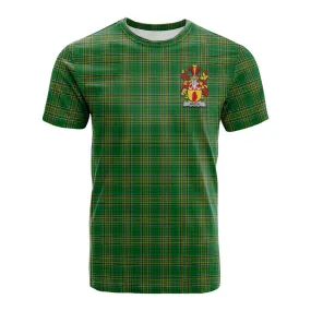 Breen Irish Clan Tartan Cotton T-shirt with Coat of Arms