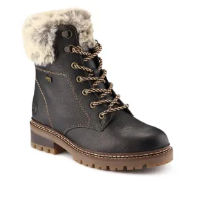 Faux-Fur-Cuff Leather Walking Boots - DRS40506 / 326 363