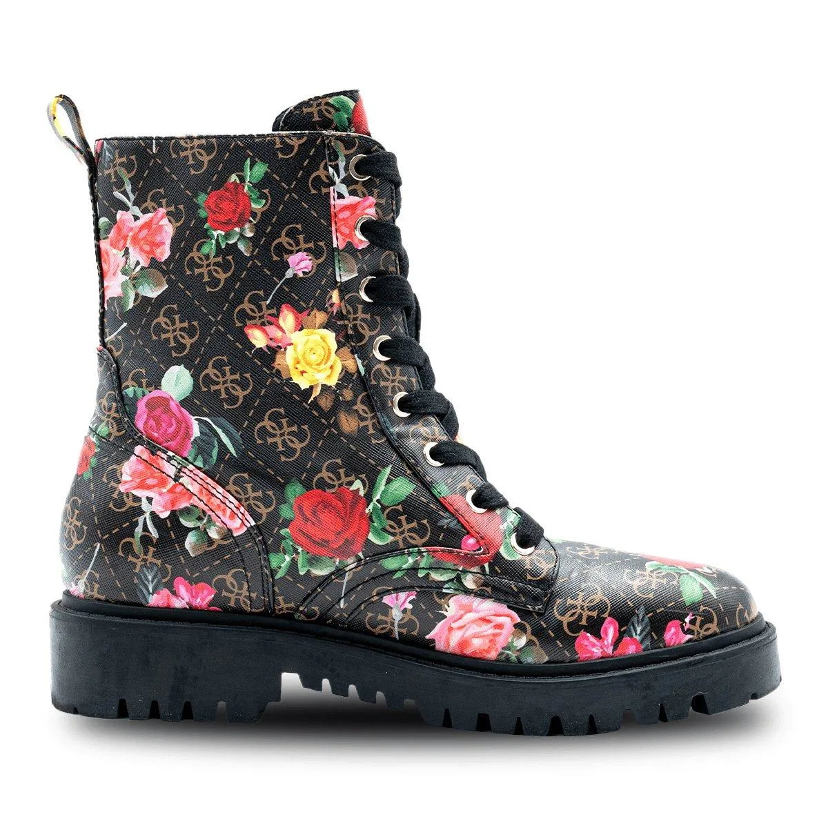 Guess Olinia Combat Ankle Boots Leather Multicolour Colour For Women