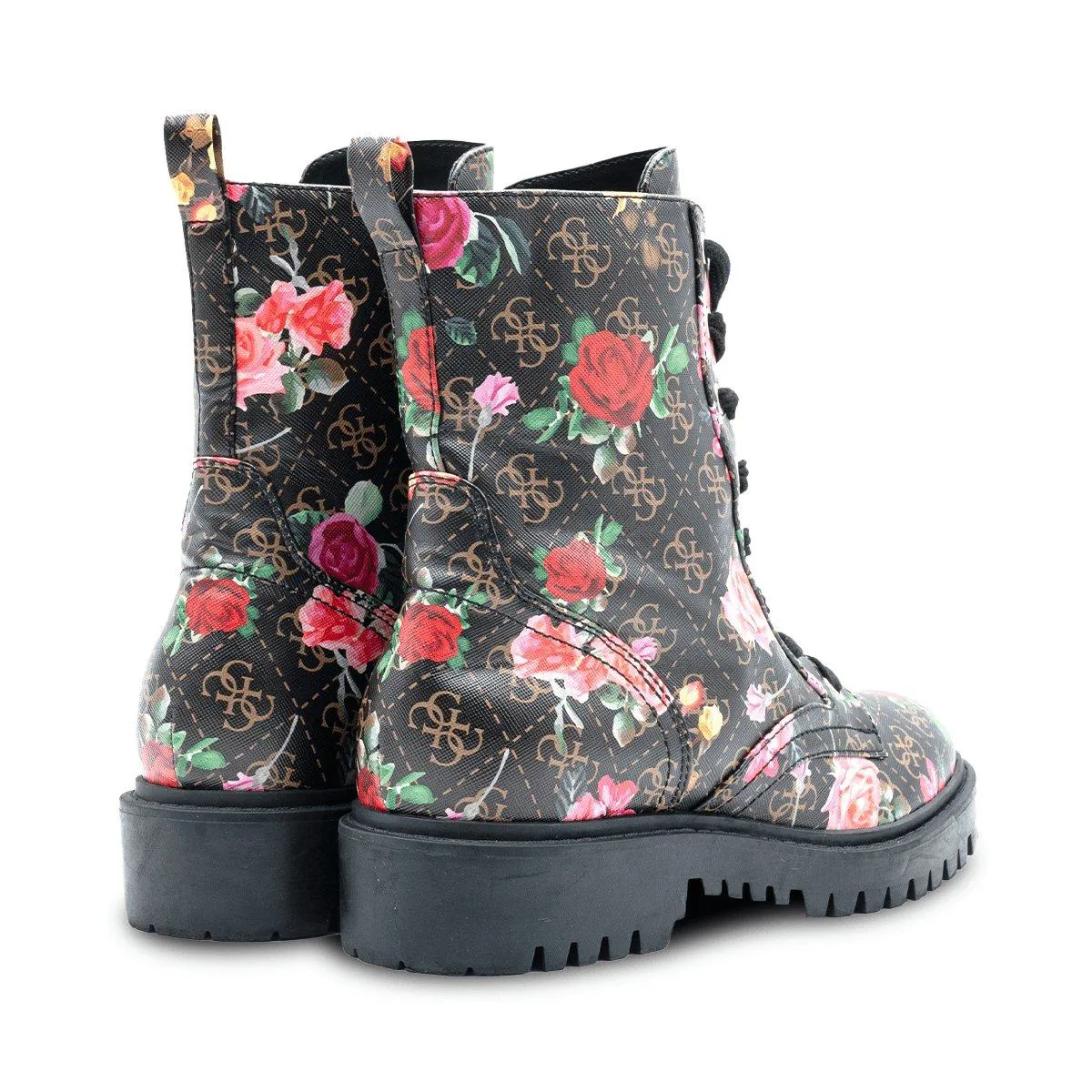 Guess Olinia Combat Ankle Boots Leather Multicolour Colour For Women