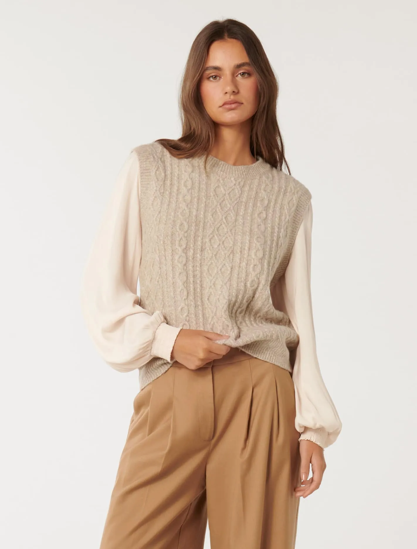 Indie Cable Knit Tabard Sweater