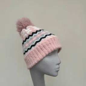 Knitted Patterned Fleece Lined Winter Hat