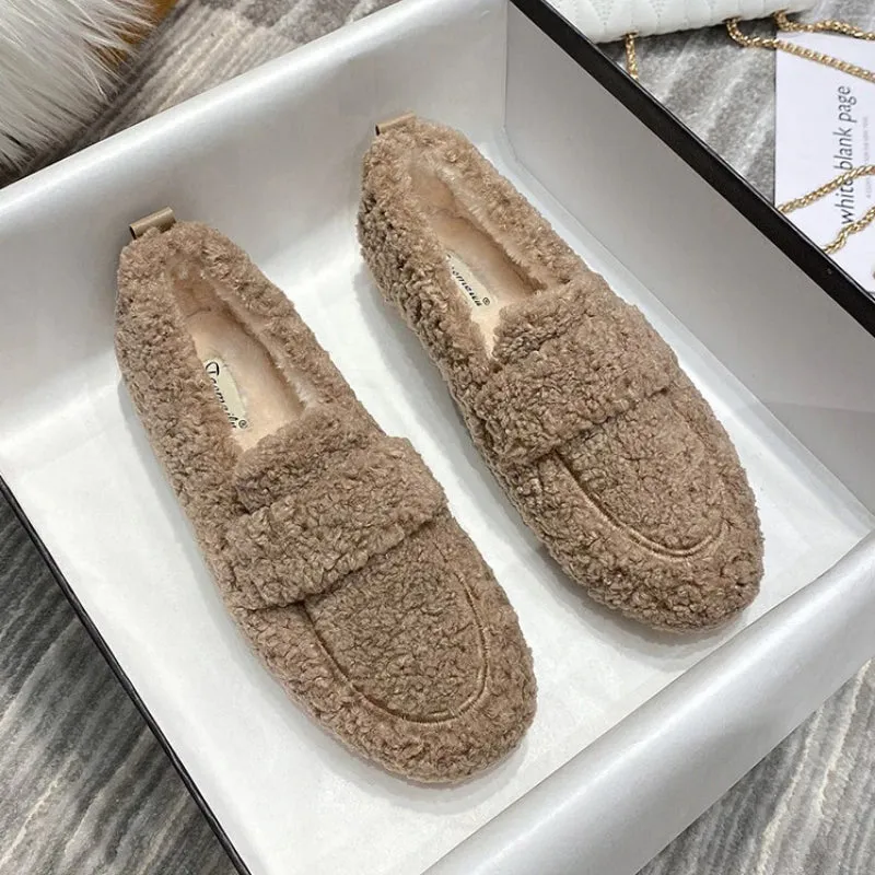 Leisure Winter Plush Slip-on Outdoor Loafer Shoes