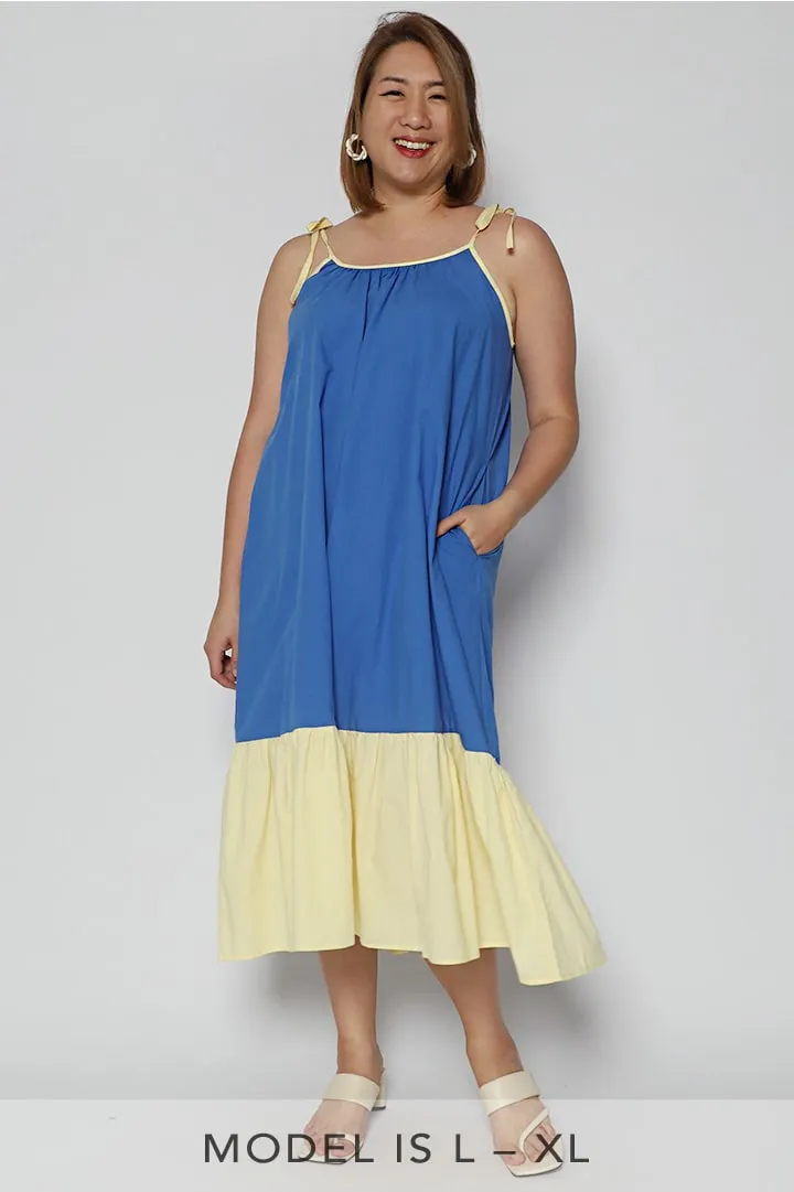 Rosabel Dress in Blue & Yellow