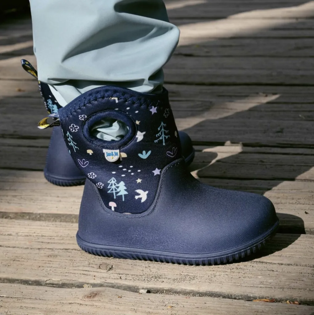 Size 12: Jan & Jul NAVY FOREST Birch Toasty-Dry Lite Winter Rain Boots NEW