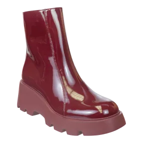 XENUS in DEEP RED Platform Ankle Boots